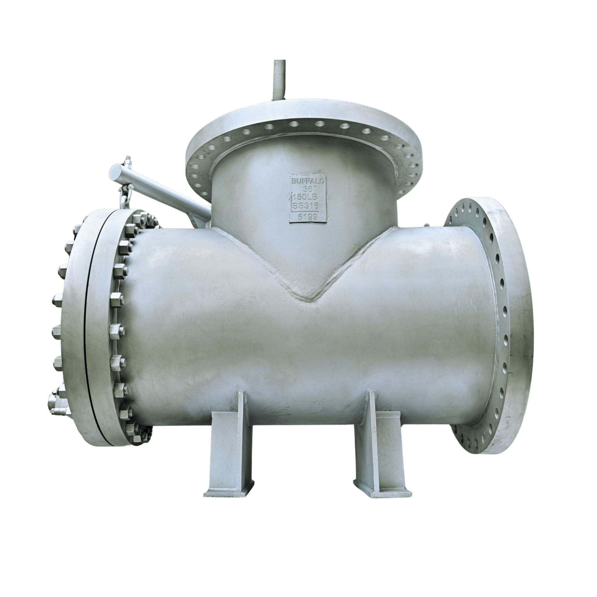 Filtro tipo T para tuberias industriales de gran diametro