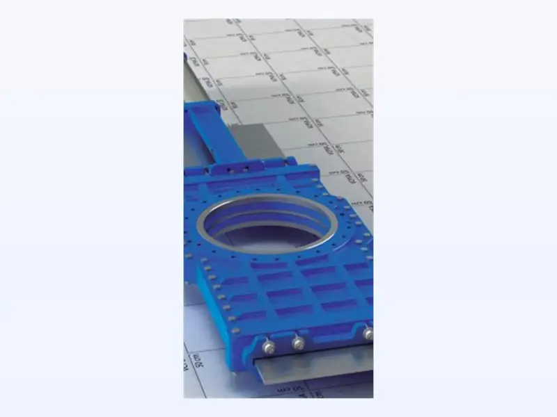 Valvula cuchilla de tajadera para tolva para pulpas, lodos y materiales granulados